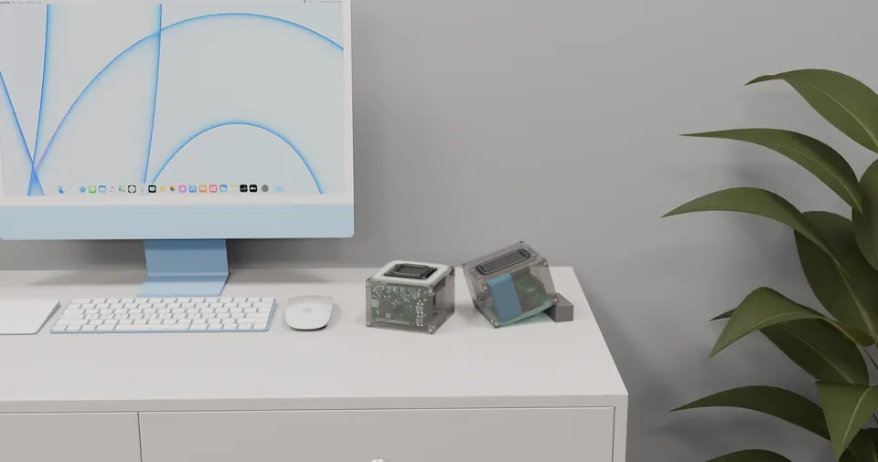 OpenHome: two translucent units on a white desk