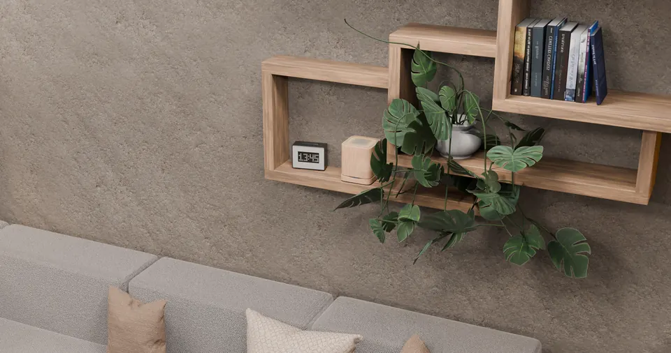 OpenHome: wooden units on a timber wall shelf