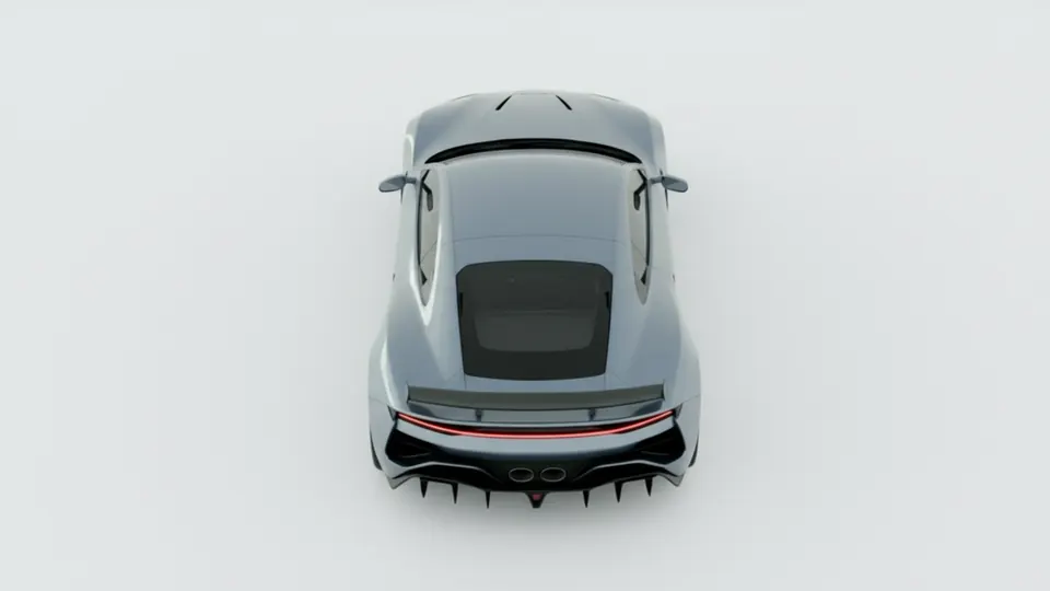 Pinnacle V12: high rear view, pale background