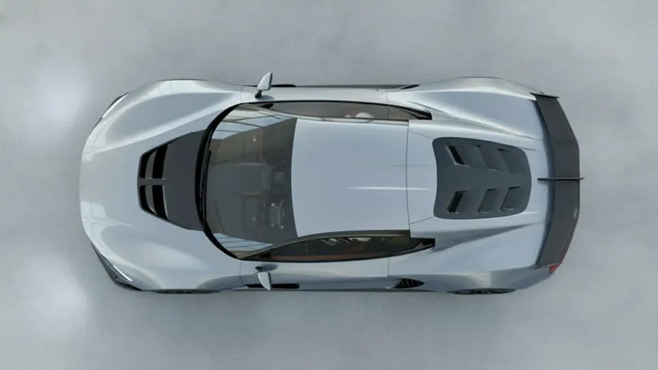 Pinnacle V12: plan view from above, pale gray background