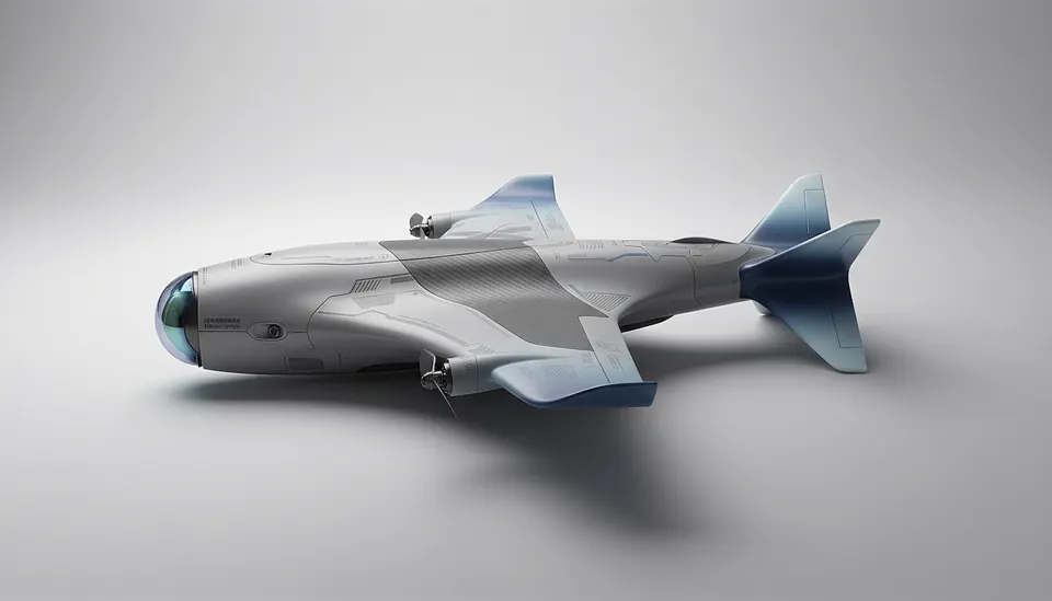 Surveillance Drone: side profile, pale studio